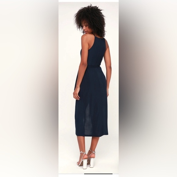 Black Swan Navy Blue High-Low Midi Dress - Size Small - Picture 7 of 7